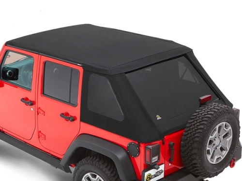 Jeep Wrangler JK 4-türer Trektop NX Plus Softtop Verdeck schwarz Diamond Bestop 07-18