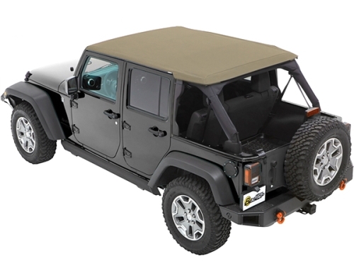 Jeep Wrangler JK 4-türer Trektop NX Plus Softtop Verdeck Pebble Beige Twill Textil 3-lagig Bestop 07-18