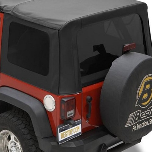 Jeep Wrangler JK 4-door set of tinted windows for original top Black Diamond Bestop 11-18