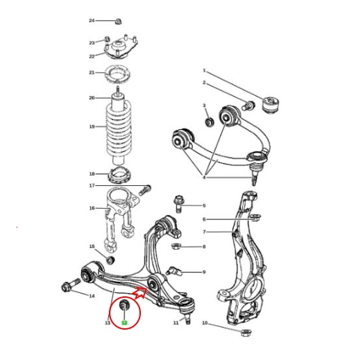 Jeep Grand Cherokee WH WK nut front wishbone 05-10