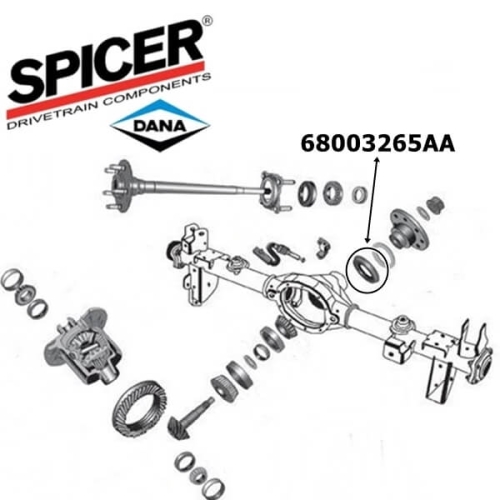 Jeep Wrangler JK Pinion Seal Dana 44 rear axle Spicer 0717