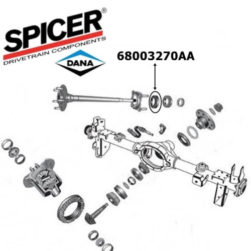 Jeep Wrangler JK Simmerring Steckachse Radlager außen Dana 35 Hinterachse Bj. 2007