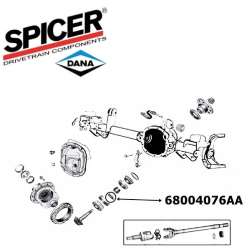 Jeep Wrangler JK inner Pinion Baffle Dana 44 front axle Spicer 07-18
