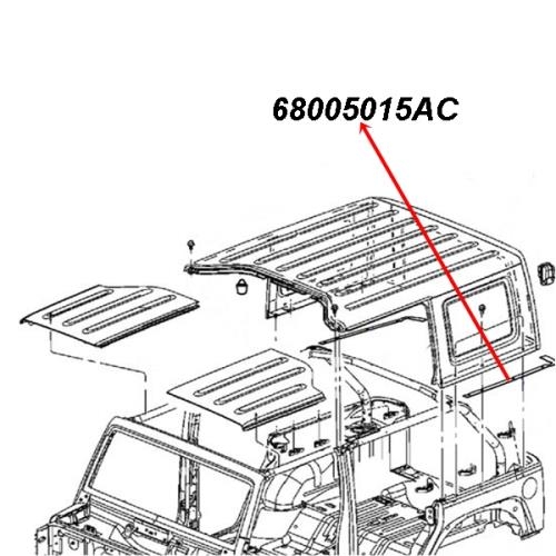 Jeep Wrangler JK 4-door lower seal hardtop side bottom left to the body year 07-18