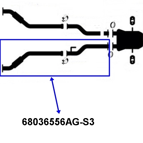 Jeep Grand Cherokee WK2 WK WH 3,6 ltr. left Exhaust Converter and Pipe 11-12