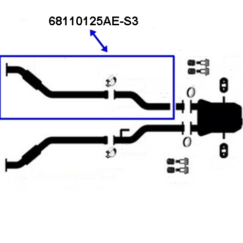 Jeep Grand Cherokee WK2 WK WH 3,6 ltr. Katalysator rechts mit Auspuffrohr Kat 13-20