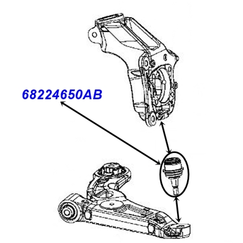 Jeep Cherokee KL one Premium Suspension Ball Joint for the front lower Control Arm 14-18