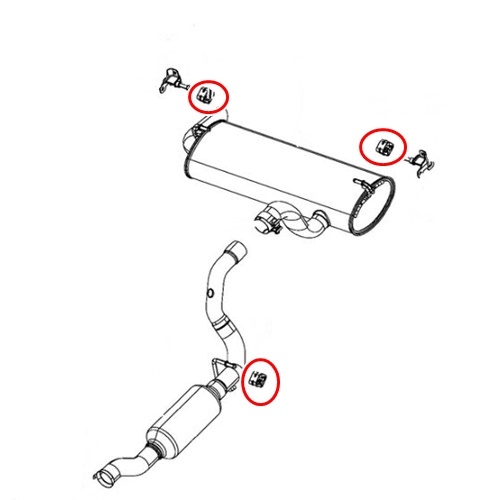 Jeep Wrangler JL ein Auspuffgummi Auspuff Gummi Halter 18-22