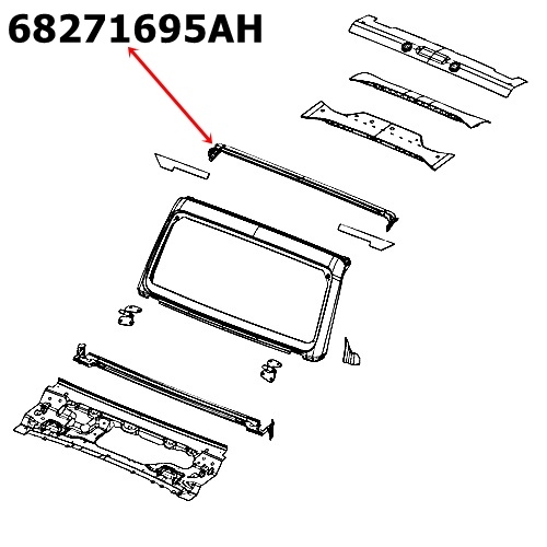 Jeep Gladiator JT Dichtung am Scheibenrahmen oben 19-