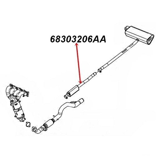 Renegade BU 2,4 ltr. center Exhaust Resonator with Pipe AP Exhaust 15-18