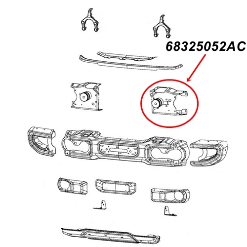 Jeep Wrangler JL bracket bumper bracket left for the front steel bumper year 18-