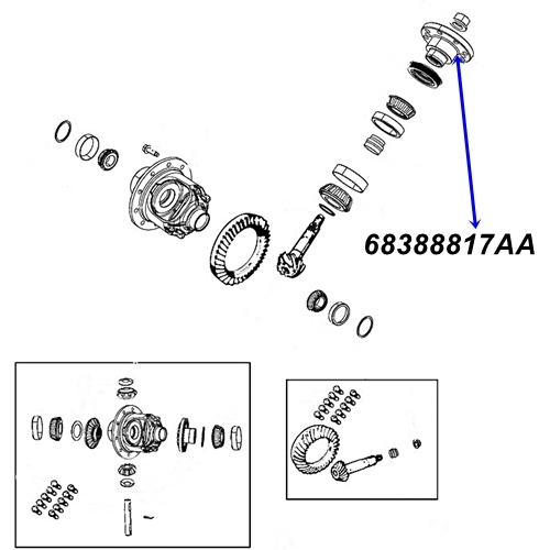 Jeep Wrangler JL Flansch Kardanwelle Kardanflansch Dana 30 Vorderachse Spicer 18-