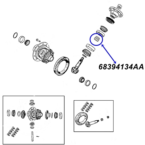 Jeep Wrangler JL Stauchhülse Differential Eingang Dana 30 Vorderachse Spicer 18-