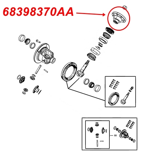 Jeep Wrangler JL Flansch Kardanwelle Kardanflansch Dana 35 AdvanTEK Standard Hinterachse Spicer 18-