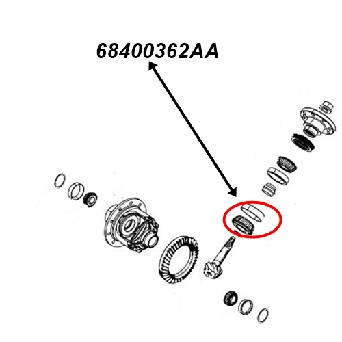 Jeep Wrangler JL Differential inner Pinion Bearing Kit Dana 44 AdvanTEK rear axle Spicer 18-