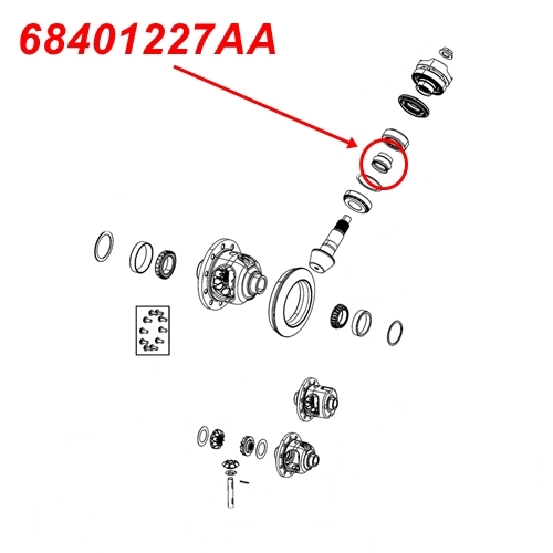 Jeep Wrangler JL Collapsible Pinion Spacer Dana 44 AdvanTEK rear axle Spicer 18-