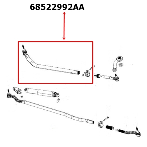 Jeep Wrangler JL right Drag Link Tie Rod End to Knuckle LHD 18-26