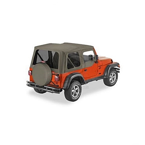 Jeep Wrangler TJ Ersatzverdeck Softtop Verdeck Hülle mit Steckfenster Khaki Sailcloth Bestop 96-06