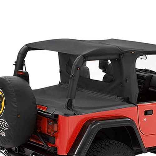 Jeep Wrangler TJ Windjammer Wind Deflector Wrap Around Style Black Diamond Bestop 03-06