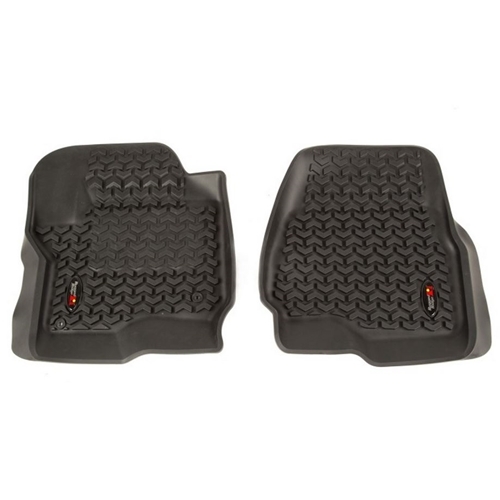 Ford F250 Super Duty 2er Set Fussmatten Fußmatten Fußraumwannen vorne All Terrain Rugged Ridge Schwarz 17-22