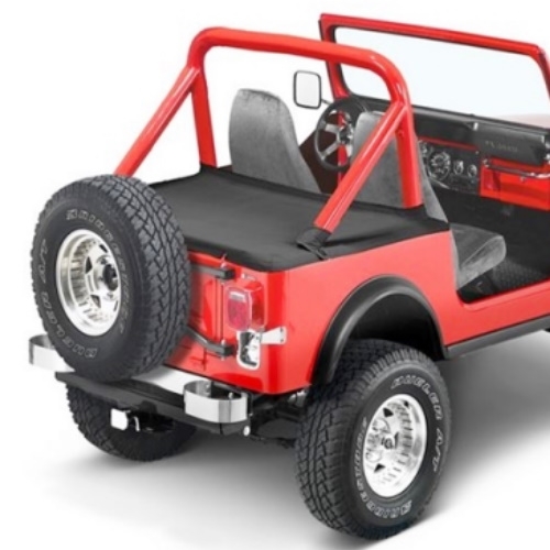 Jeep CJ7 Duster Deck Cover Cargo Compartment Black Denim Bestop 80-86