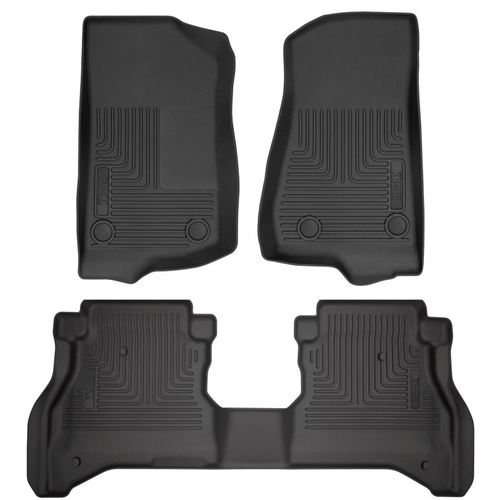 Jeep Gladiator JT 3pcs. Set Front & Second Seat Floor Liners black WeatherBeater™ Husky Liners 19-26