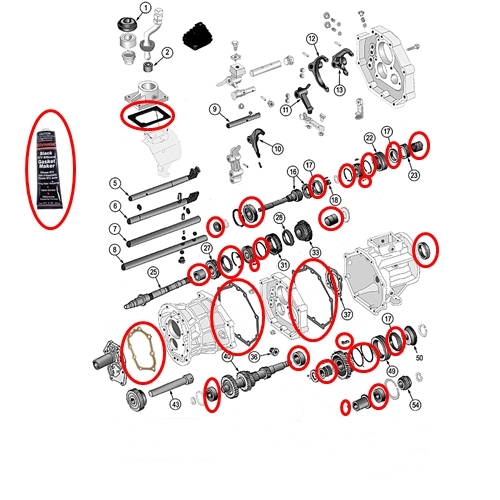 Jeep Wrangler YJ Master Overhaul Kit AX5 manual Transmission 06.11.8895