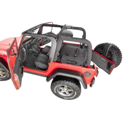 Jeep Wrangler TJ Gray Replacement Floor and Cargo Carpet Kit without Console BedRug 96-06
