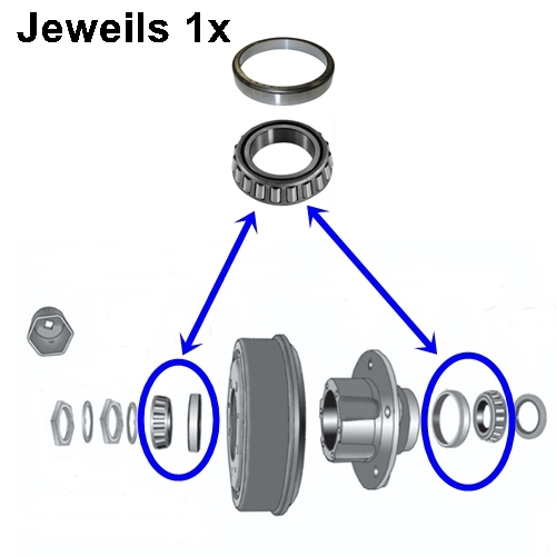 Jeep Willys CJ5 CJ6 ein Radlager mit Lagerschale Dana 25 Vorderachse 55-66