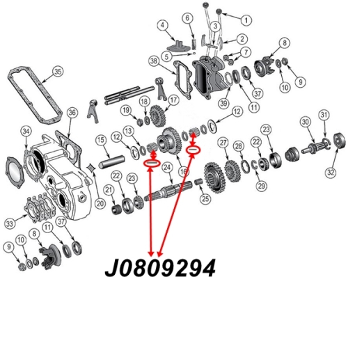 Jeep CJ one Needle for Intermediate Gear Roller Bearing Intermediate Shaft Ø 1-1/4″ Dana 18 Transfer Case 55-71