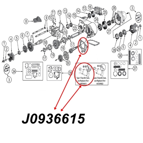 Jeep CJ Dichtung Gehäusedichtung Dana 20 Verteilergetriebe zum T150 Typ 1 Schaltgetriebe Bj. 1978