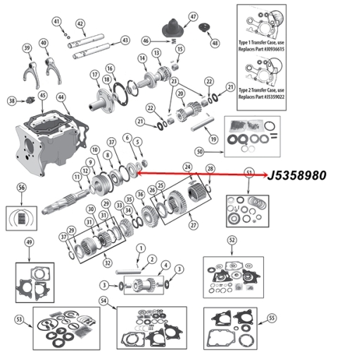 Jeep CJ Simmerring Ausgang Hauptwelle T150 Schaltgetriebe 76-79