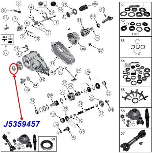 Jeep Cherokee XJ oil seal input NP231 transfer case 87-90