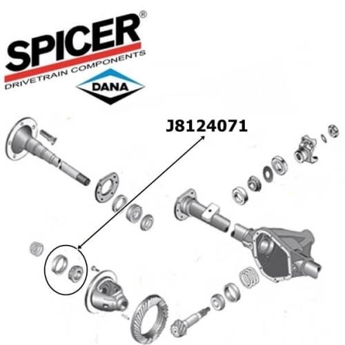 Jeep Wrangler YJ Differential Side Bearing 4-pcs. Set Dana 44 rear axle Spicer 87-95