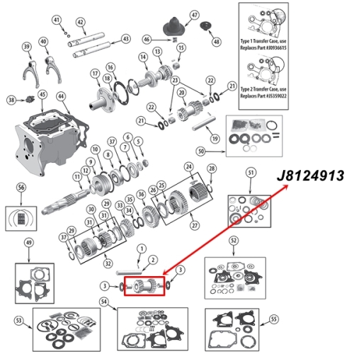 Jeep CJ Zahnrad Rückwärtsgang Incl. Buchse T150 Schaltgetriebe 76-79