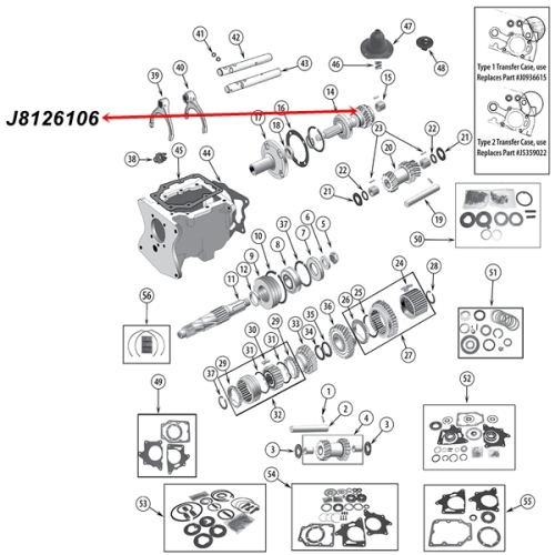 Jeep CJ Input Shaft T150 manual Transmission 76-79