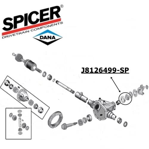 Jeep Cherokee Liberty KK Differential outer Pinion Bearing Kit Dana 30 front axle Spicer 08-12