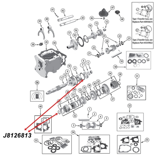 Jeep CJ ein Sicherungsring vorne Hauptwelle T150 Schaltgetriebe 76-79