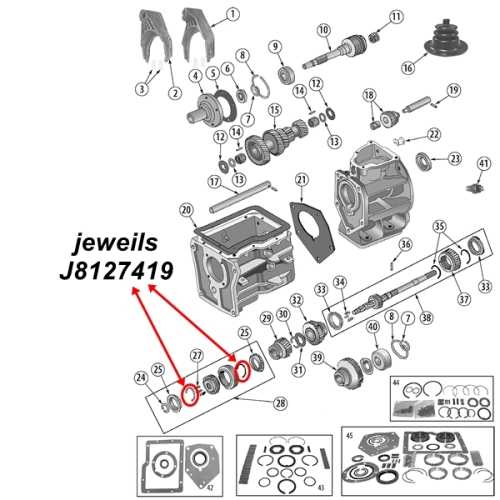 Jeep CJ one Synchronizer Spring 3rd & 4th Gear SR4 manual Transmission 80-83