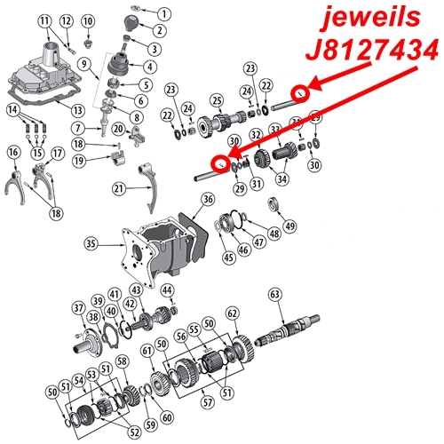 Jeep CJ ein Sicherungsstift der Schaltwelle T176 & T177 Schaltgetriebe 80-86