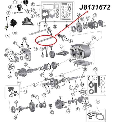 Jeep CJ Schaltstange hinten Dana 300 Verteilergetriebe 80-86