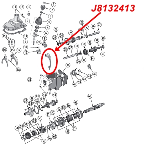 Jeep CJ Schaltgabel Schalthebel Rückwärtsgang T176 & T177 Schaltgetriebe 80-86
