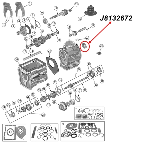 Jeep CJ Simmerring Ausgang hinten SR4 Schaltgetriebe 80-83