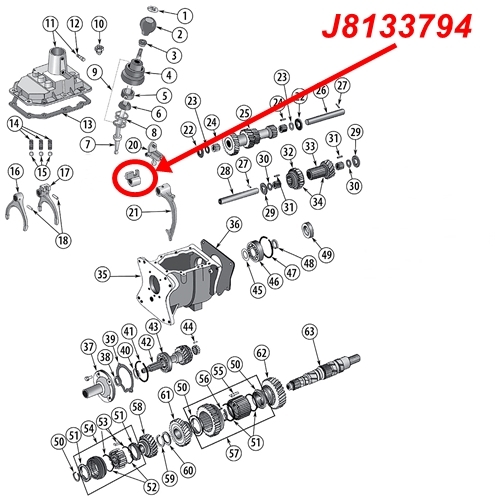 Jeep CJ 3rd & 4th Gear Shift Fork Lug T176 & T177 manual Transmission 80-86
