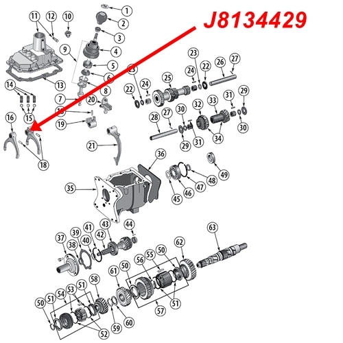 Jeep CJ Schaltgabel 1. & 2. Gang T176 & T177 Schaltgetriebe 80-86