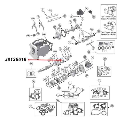 Jeep CJ Hautplager Lager hinten Hauptwelle T150 Schaltgetriebe 76-79