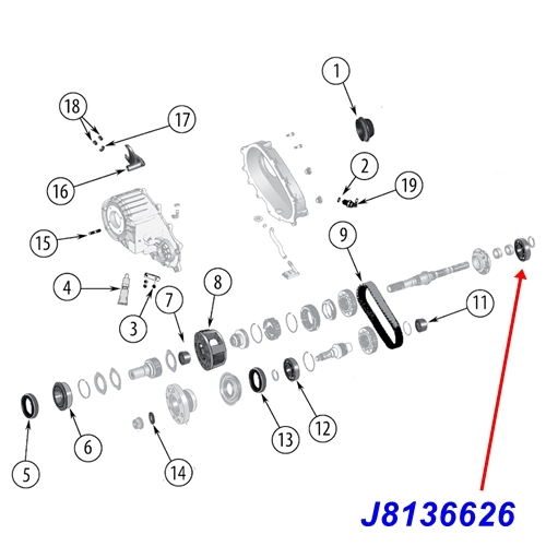 Jeep Wrangler JK Lager Ausgangswelle hinten NP241C NV241 Verteilergetriebe 07-18