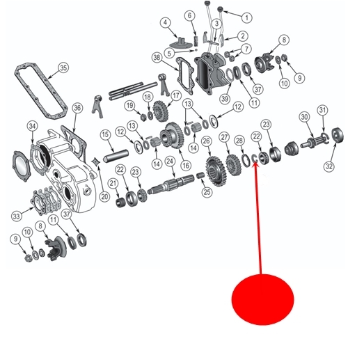 Jeep Willys MB Ford GPW Sicherungsring Zahnrad Ausgangswelle vorne Dana 18 Verteilergetriebe 42-45