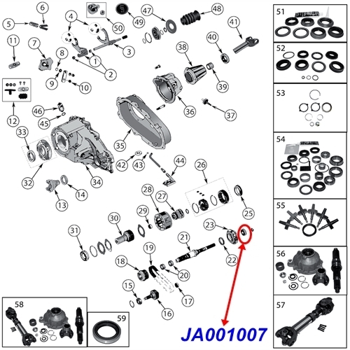 Jeep Wrangler TJ Bearing for Transfer Case Oil Pump NP231 Transfer Case 96-06