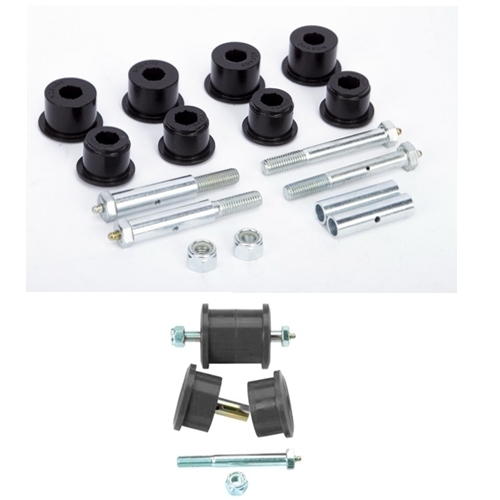 Jeep Cherokee XJ black Polyurethane rear Leaf Spring Eye & Shackle Bushing Set Greaseable Daystar 84-01